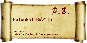 Polonkai Béla névjegykártya